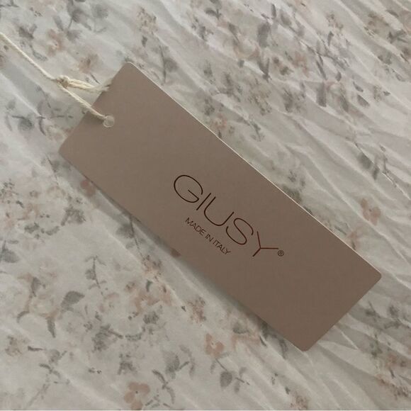 Giusy 100% silk long line shark bite hem floral cottage Core feminine NWT - Picture 6 of 7